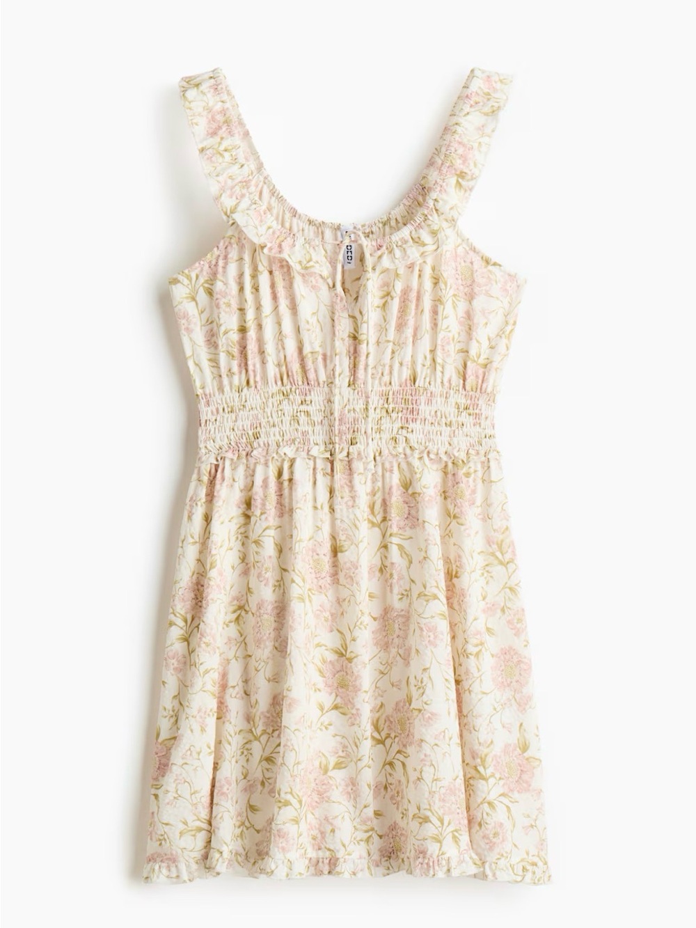 Woman’s floral Smocked Sundress - Pale Pink